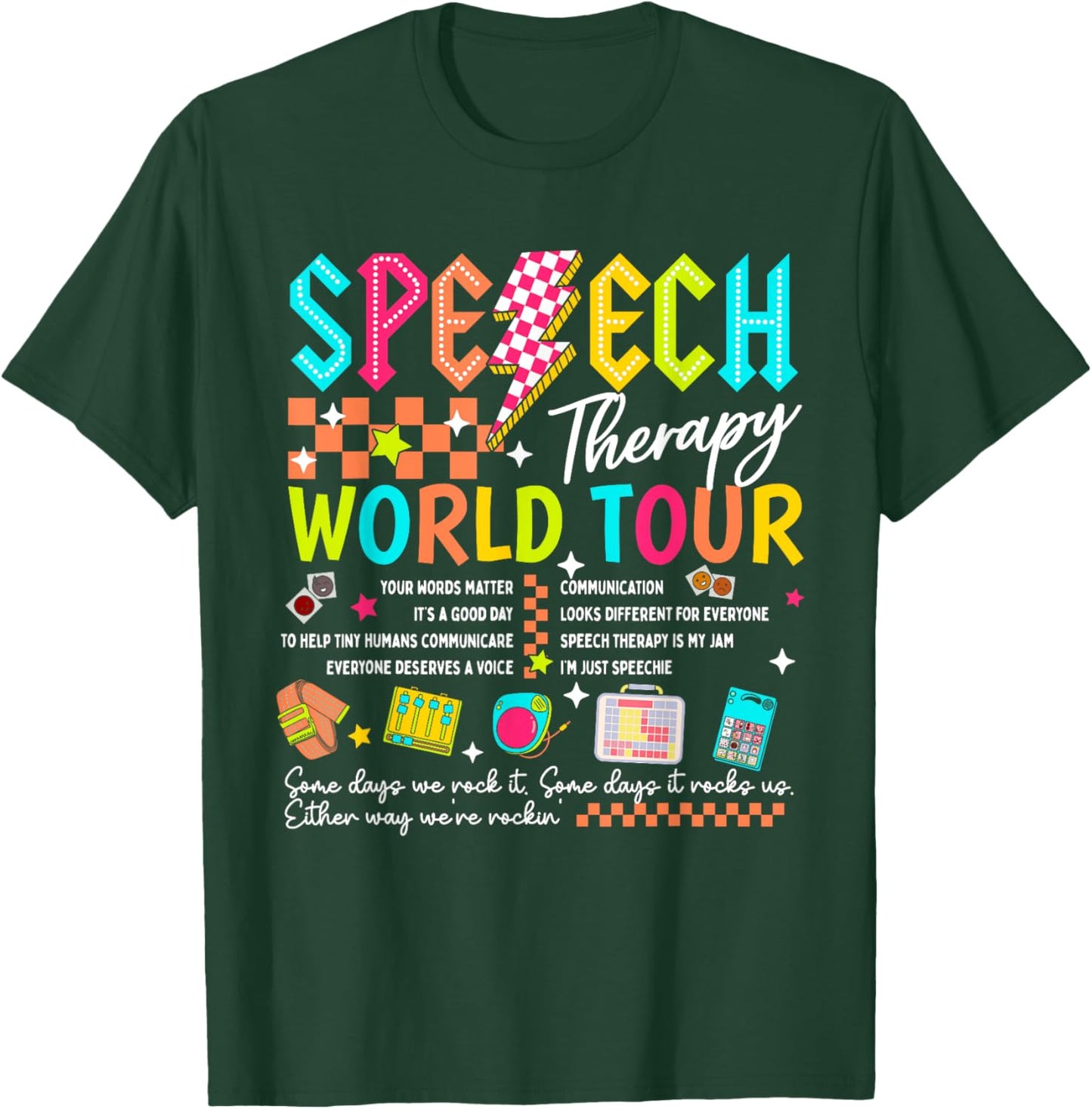 Speech Therapy World Retro Tour Speech Therapist Sped T-Shirt - T-Shirt | Forest
