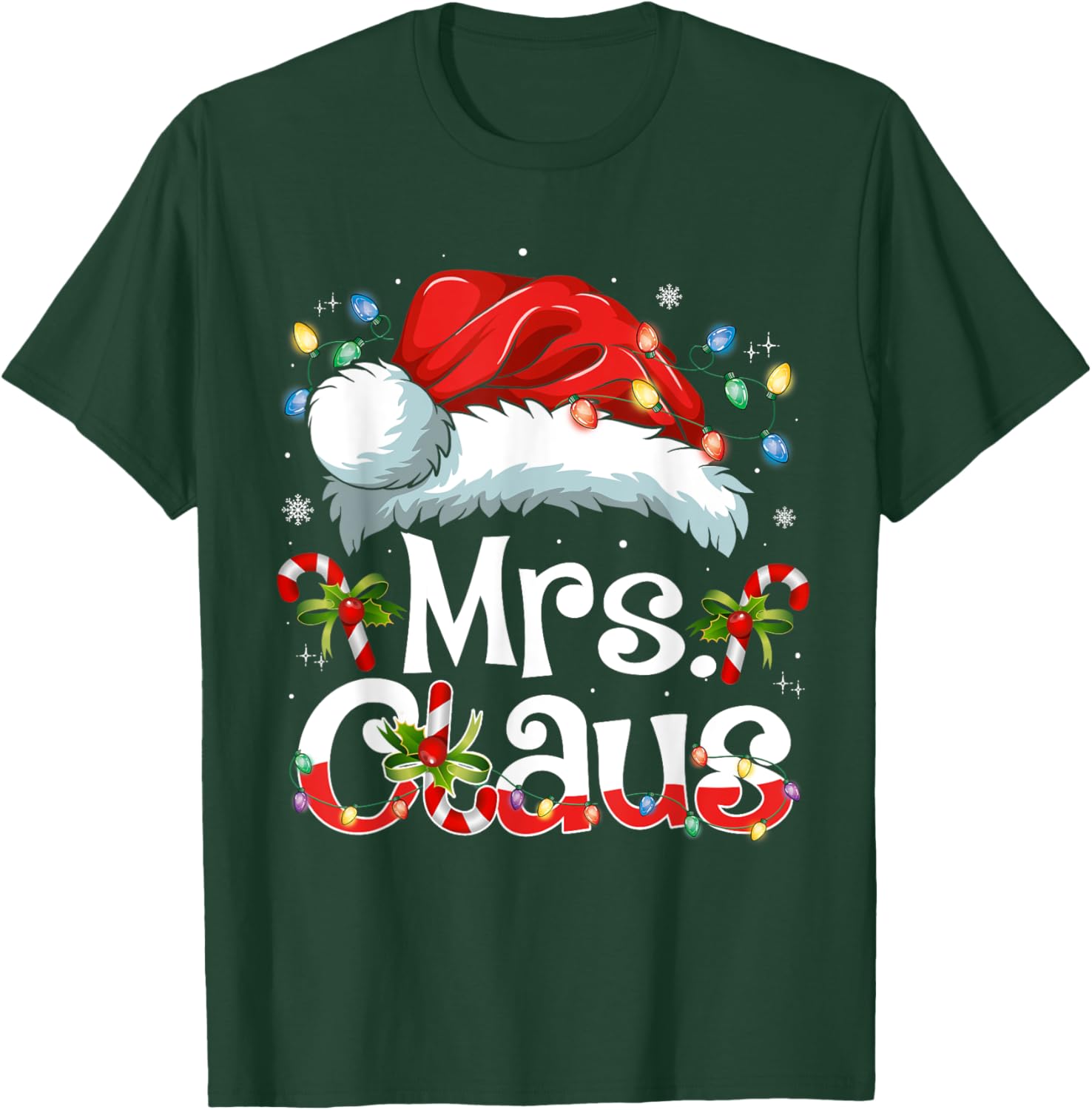 Mr and Mrs Claus Couples Matching Christmas Pajamas Santa T-Shirt - T-Shirt | Forest
