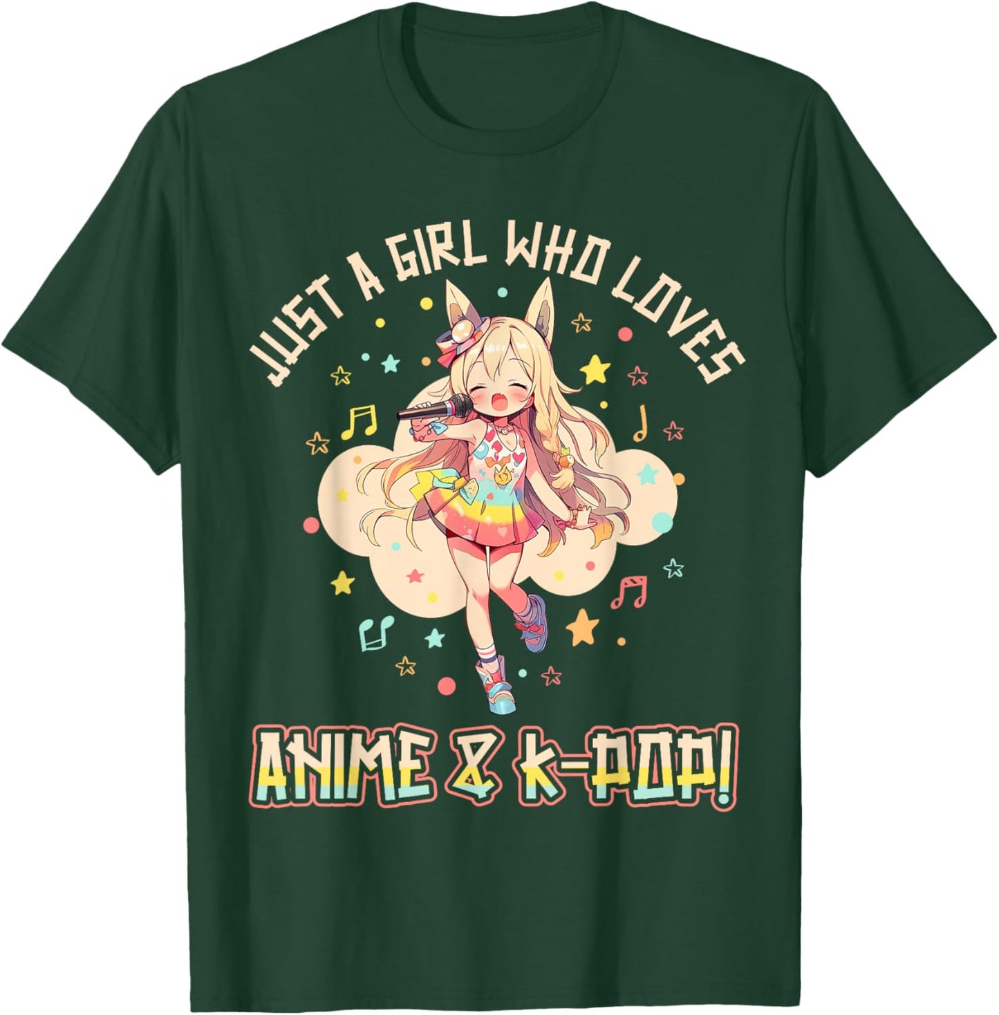 KPop Korean PopMusic Just a Girl who loves Anime and K-Pop T-Shirt - T-Shirt | Forest