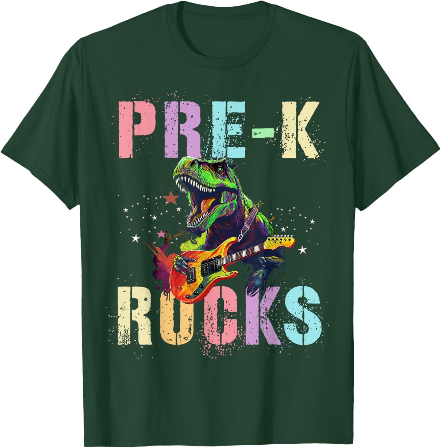 Cute PRE-K ROCKS Teacher Squad PreK Little ABCD Rockstars Women Girls Kids T-Shirt - T-Shirt | Forest