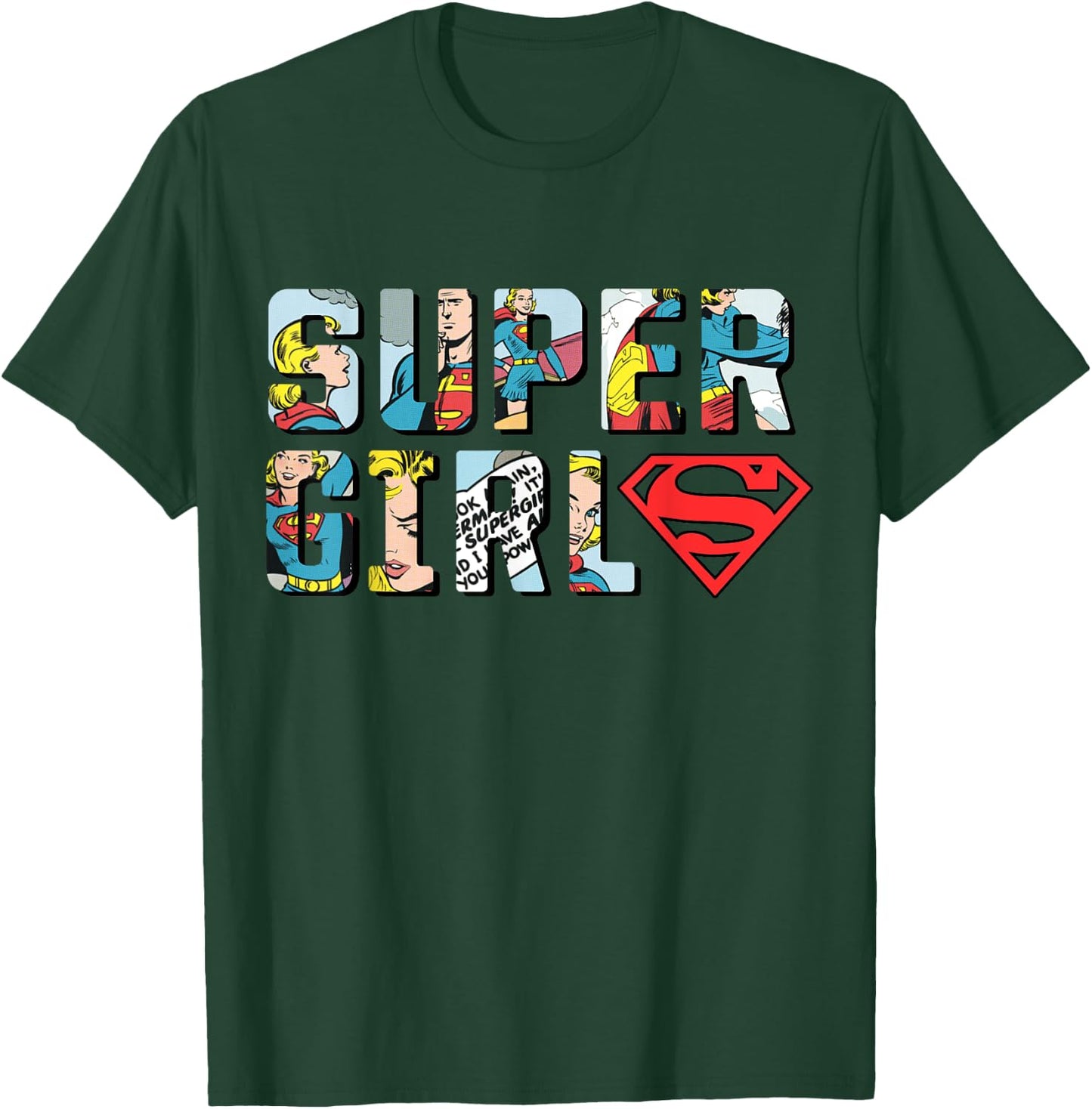 DC Supergirl Logo Comic Strip T-Shirt - T-Shirt | Forest