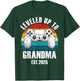 Leveled Up To Grandma 2025 Funny Grandmother Gamer Vintage T-Shirt - T-Shirt | Forest
