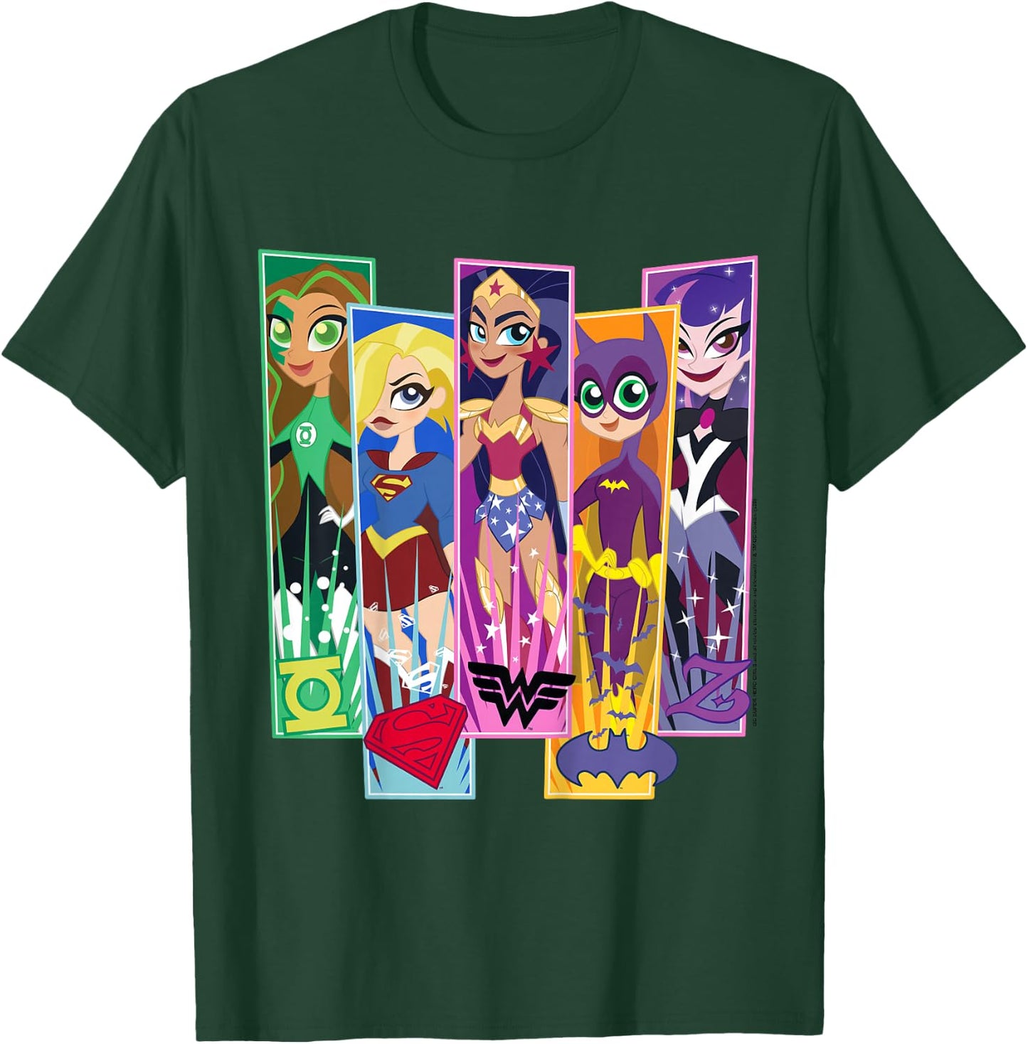 Kids DC Comics Super Hero Girls Character Panels T-Shirt - T-Shirt | Forest
