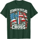 USA Flag Religious Quote 4th of July Christian Faith T-Shirt - T-Shirt | Forest