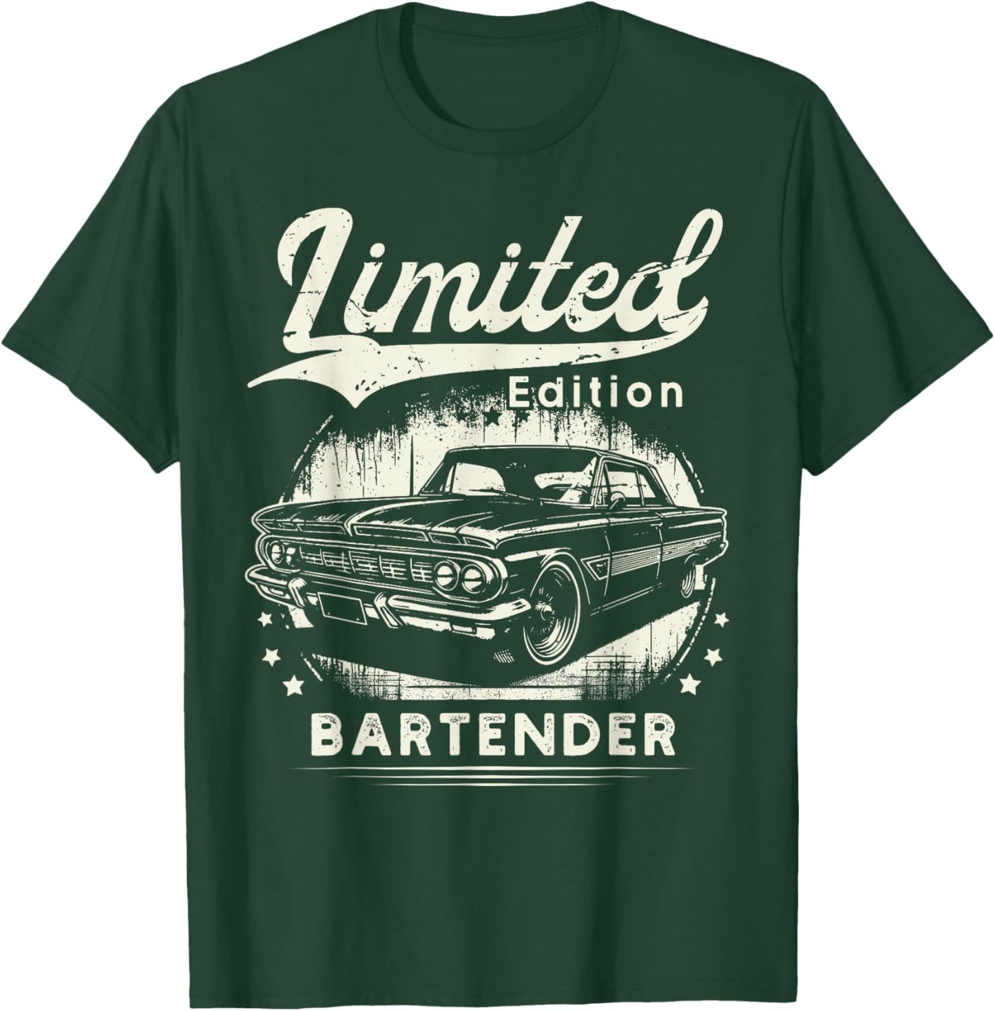 Bartender Job classic car Birthday Worker Professional T-Shirt - T-Shirt | Forest