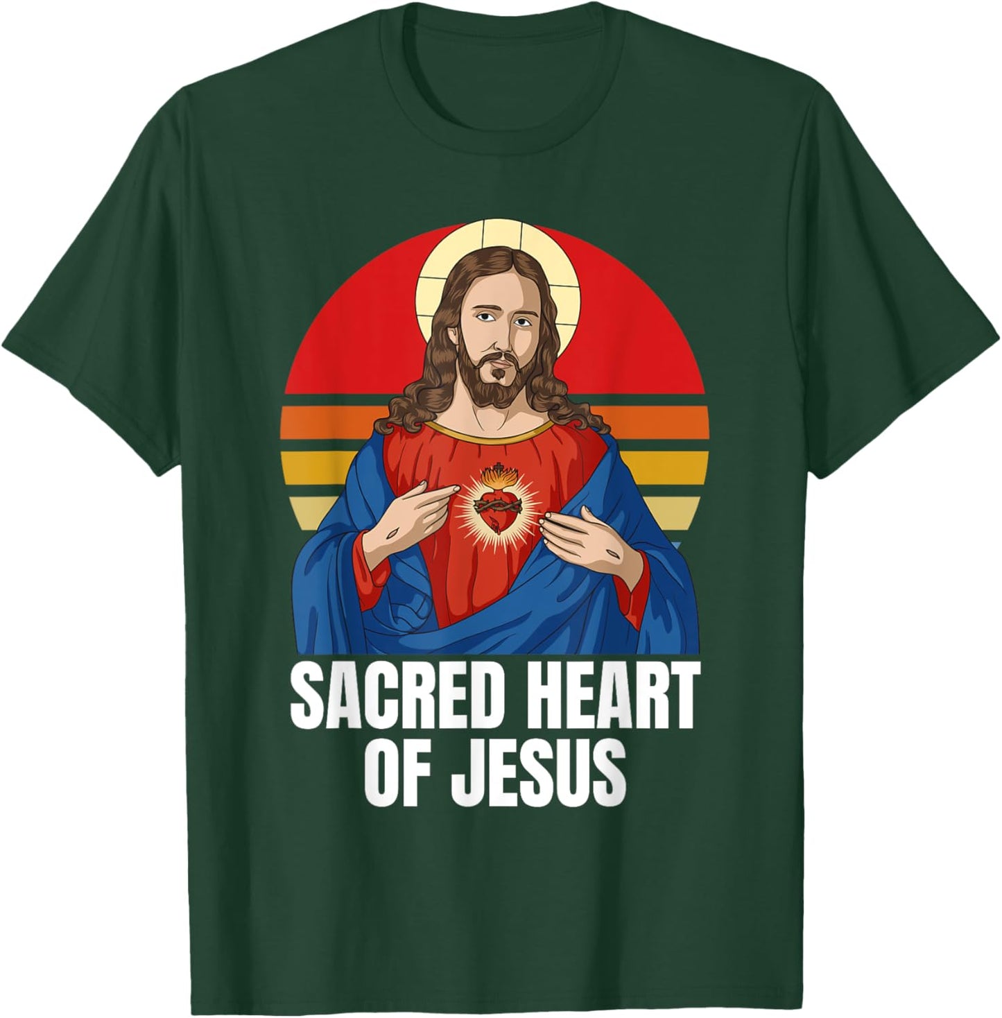 Sacred Heart Of Jesus Catholic T-Shirt - T-Shirt | Forest