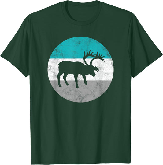 Caribou Retro Gift Women Boys & Girls T-Shirt - T-Shirt | Forest