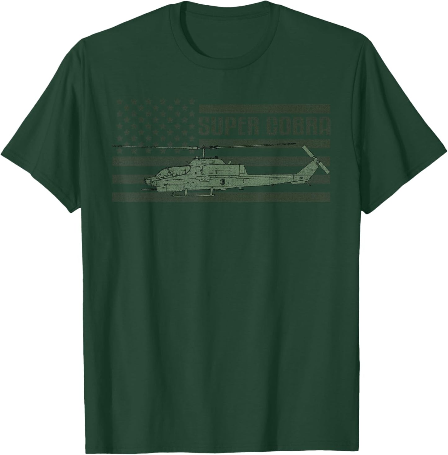 AH-1 Cobra US Military Helicopter T-Shirt - T-Shirt | Forest
