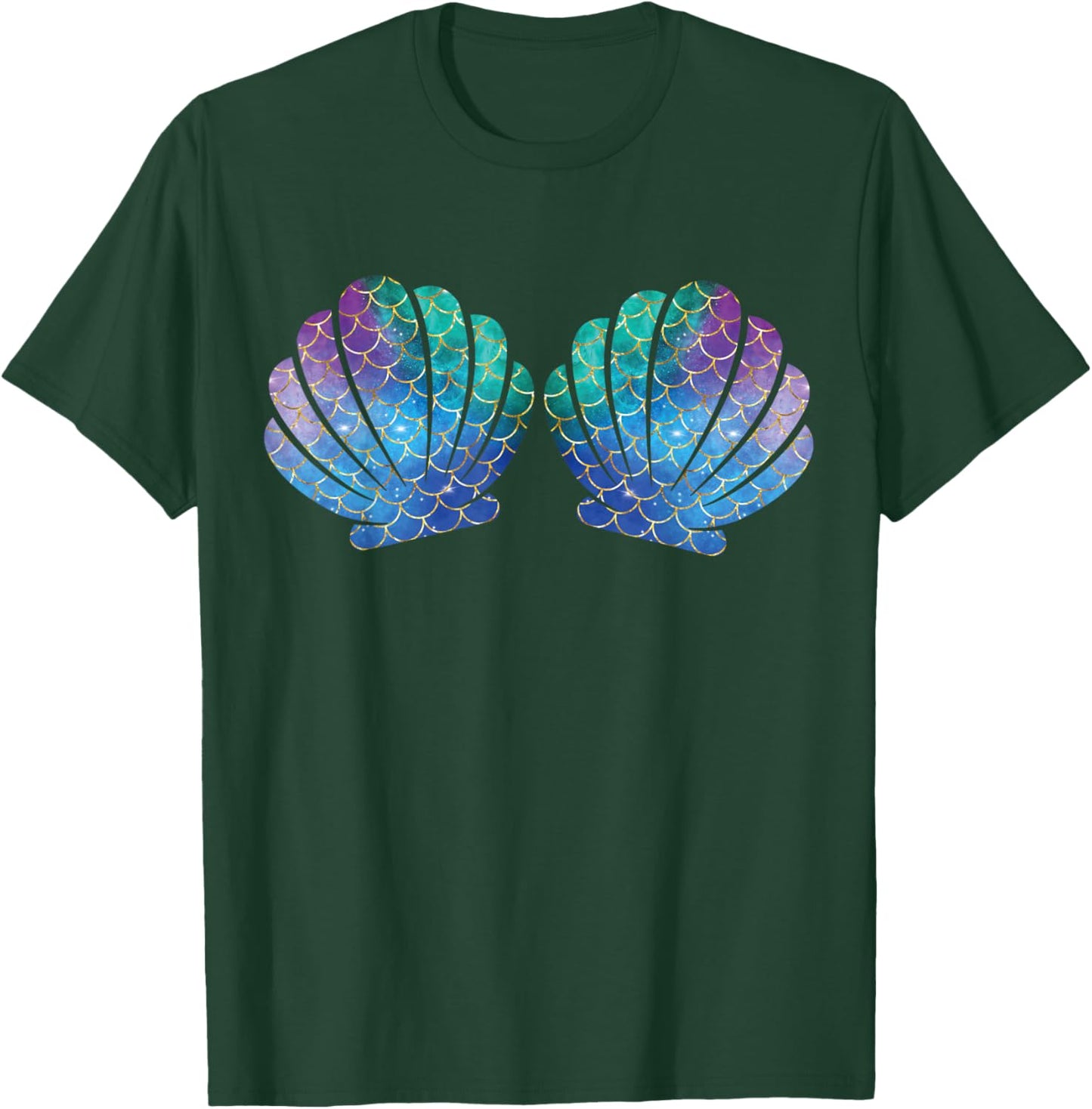 Mermaid Sea Shell Bra Costume halloween Matching T-Shirt - T-Shirt | Forest