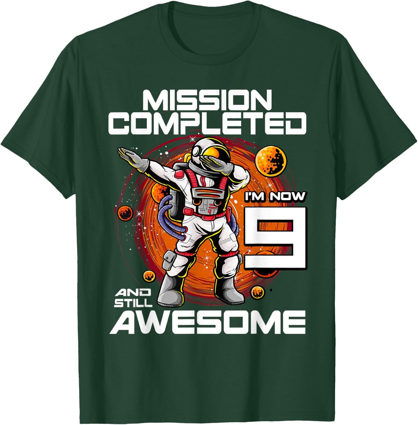 9th Birthday Astronaut 9 Years Old Outer Space Birthday T-Shirt - T-Shirt | Forest