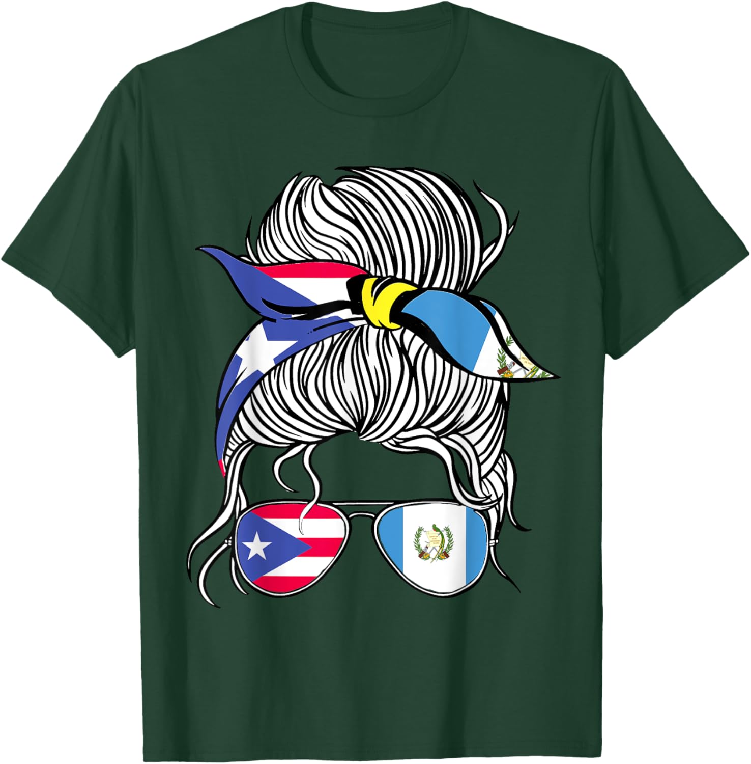 Puerto Rico Flag Guatemala Grown Women Girl Country T-Shirt - T-Shirt | Forest