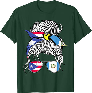 Puerto Rico Flag Guatemala Grown Women Girl Country T-Shirt - T-Shirt | Forest