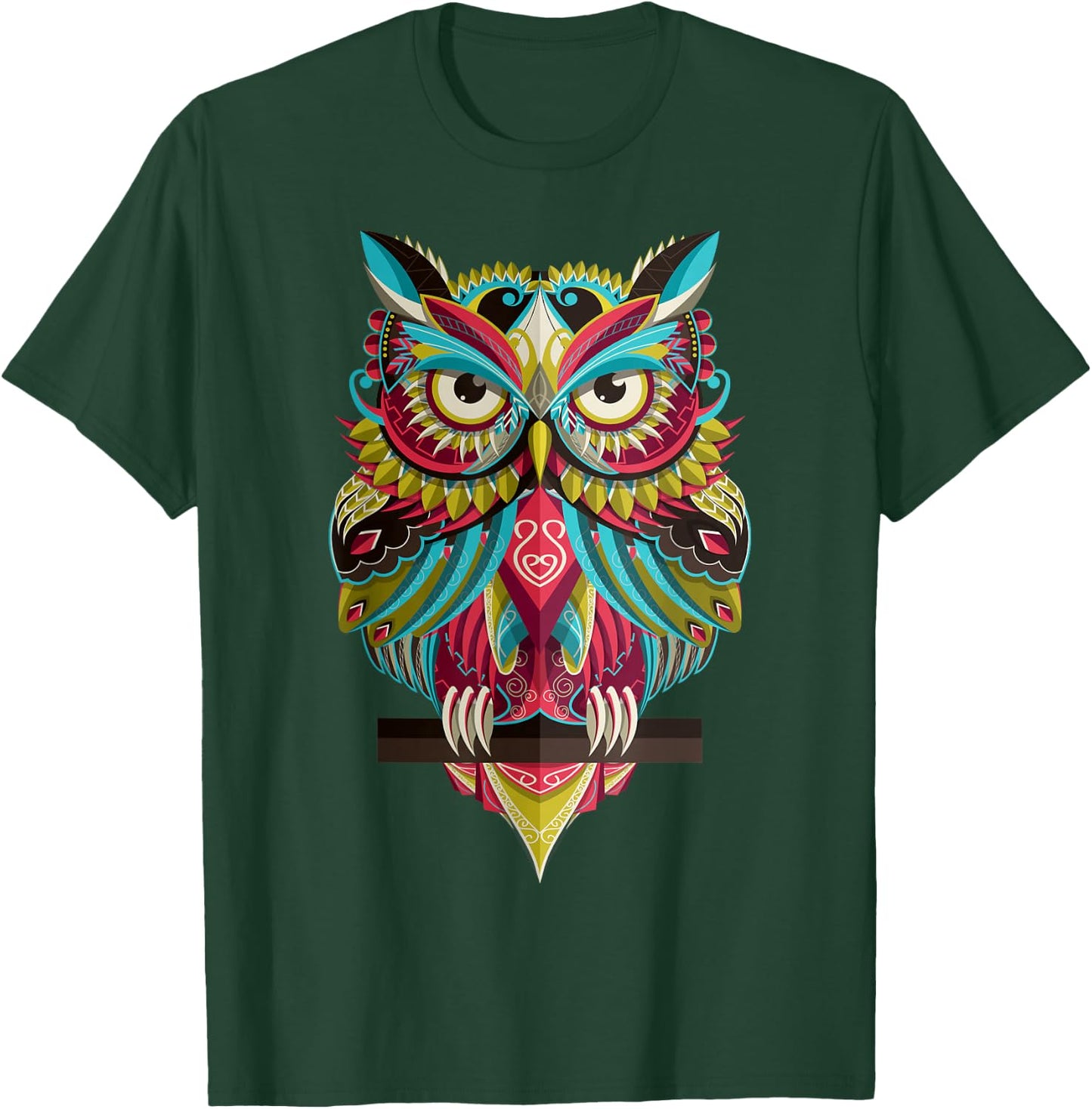 Cool Owl Graphic - Cute Graphic Design Illustration Owl Small T-Shirt - T-Shirt | Forest