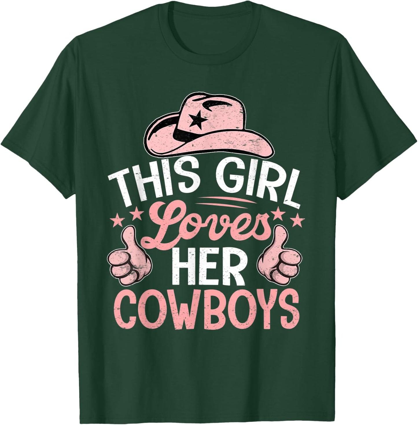 This Girl Loves Her Cowboys Cute Football Cowgirl T-Shirt - T-Shirt | Forest