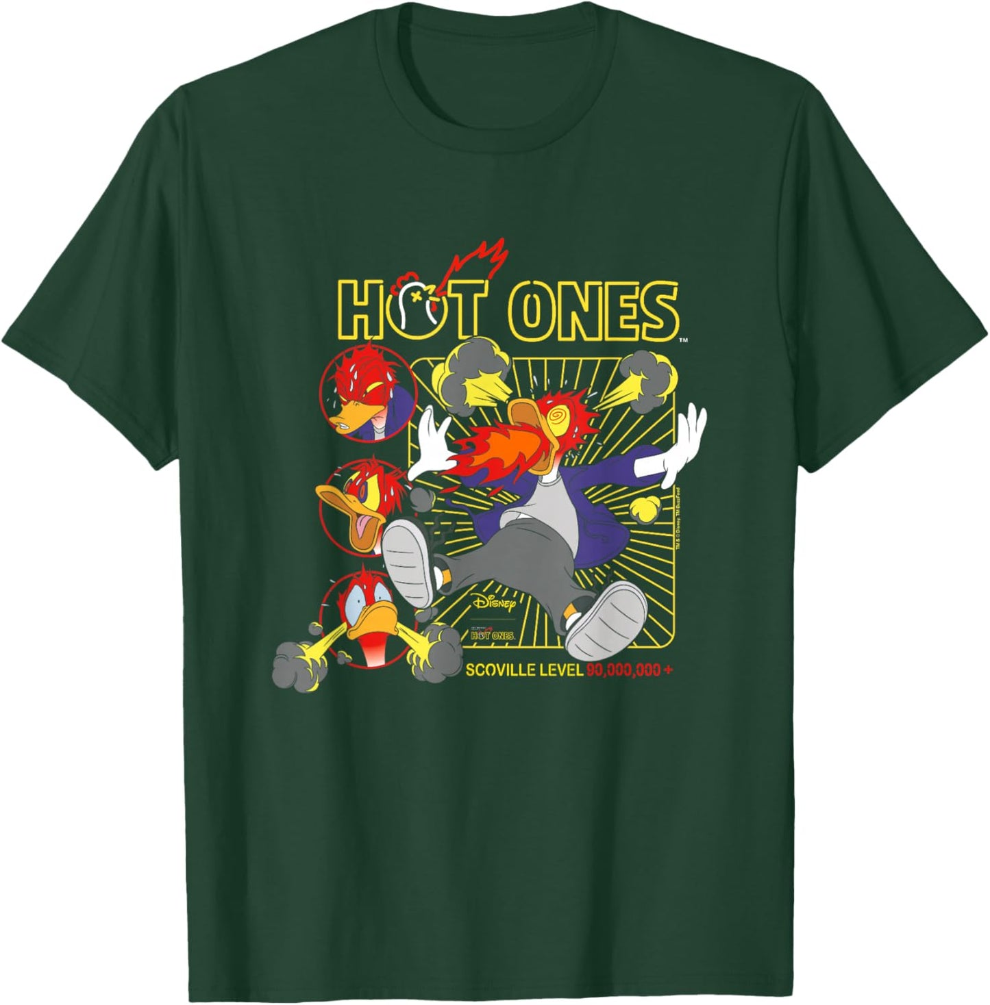 Disney Hot Ones Donald Duck Scoville Level 90000000 and Up T-Shirt - T-Shirt | Forest