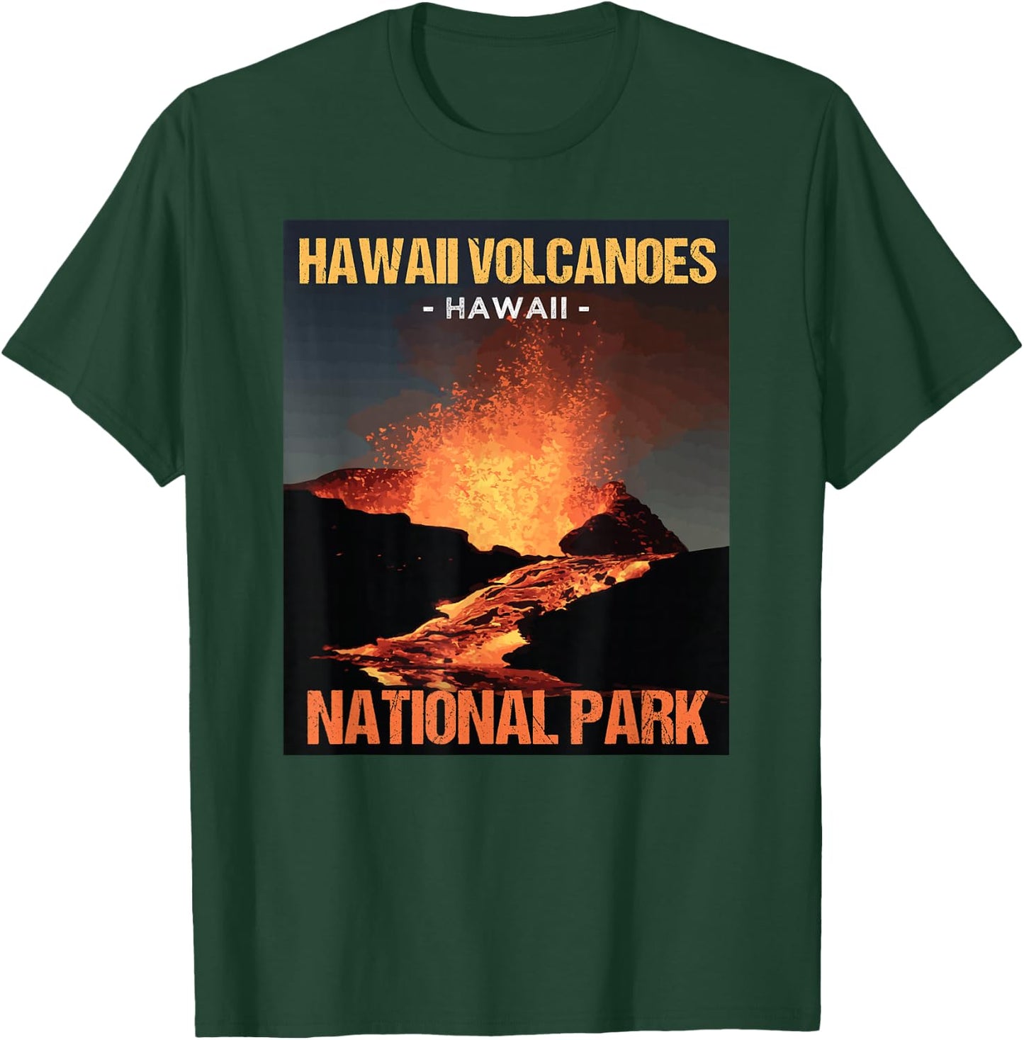Hawaii Volcanoes National Park Poster Design T-Shirt - T-Shirt | Forest