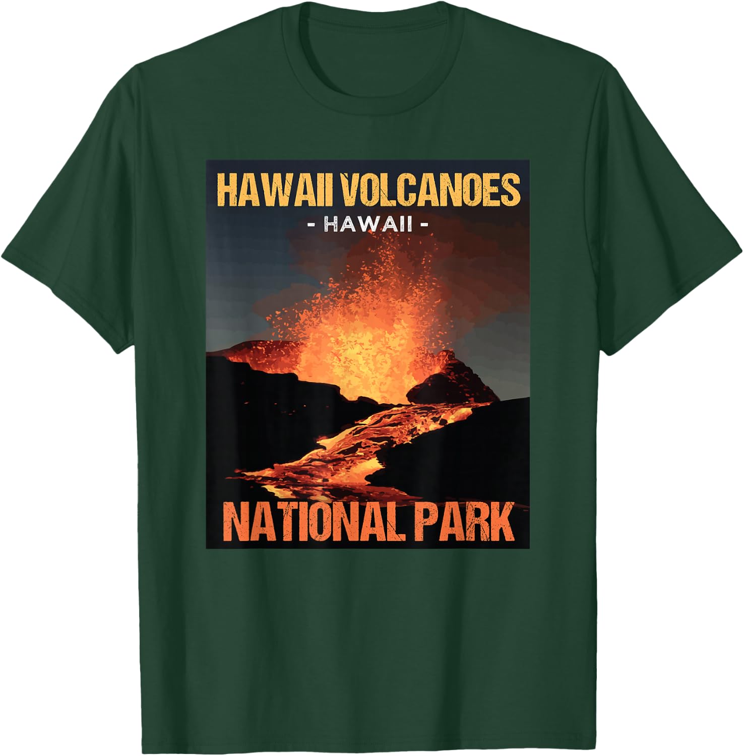 Hawaii Volcanoes National Park Poster Design T-Shirt - T-Shirt | Forest