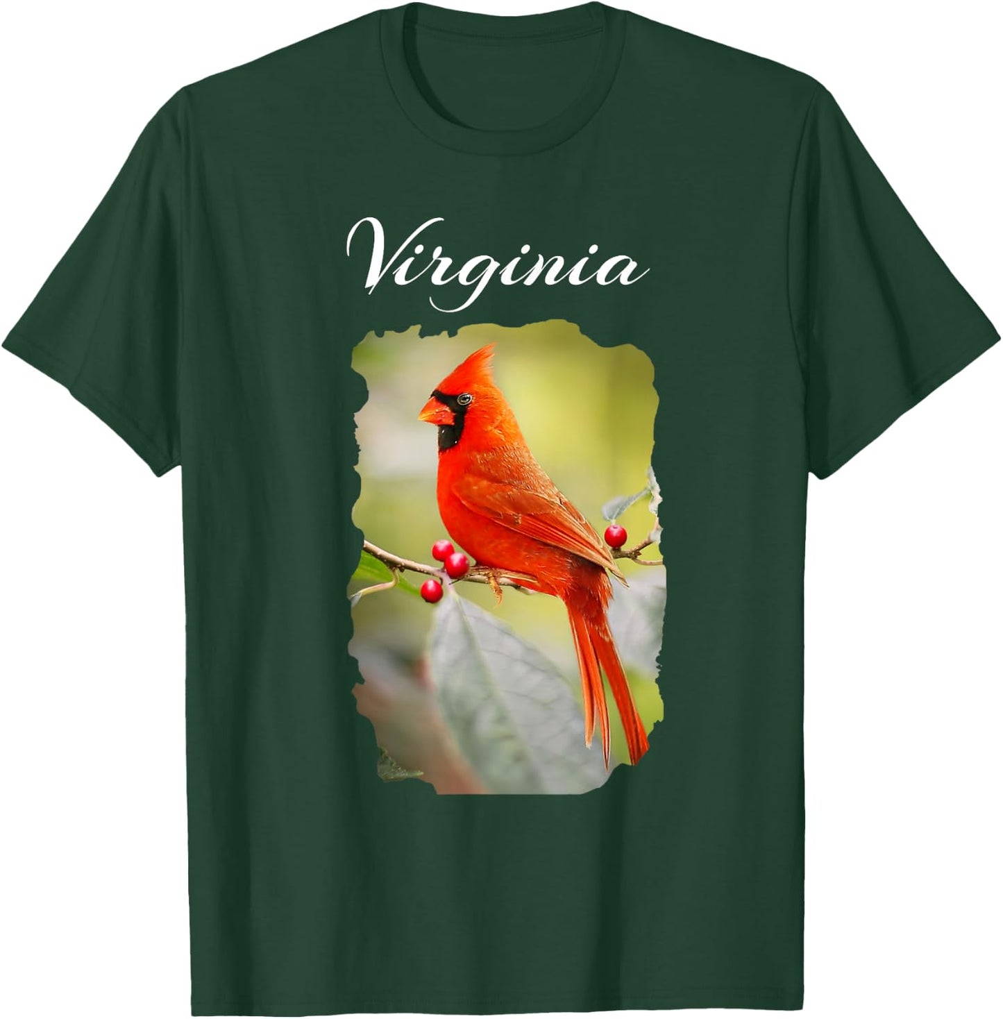 Northern Cardinal Official Virginia State Bird Travel Gift T-Shirt - T-Shirt | Forest