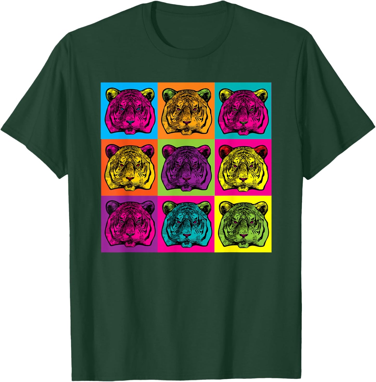 Pop Art Bengal Tiger Colourful Artistic Artist Gifts T-Shirt - T-Shirt | Forest