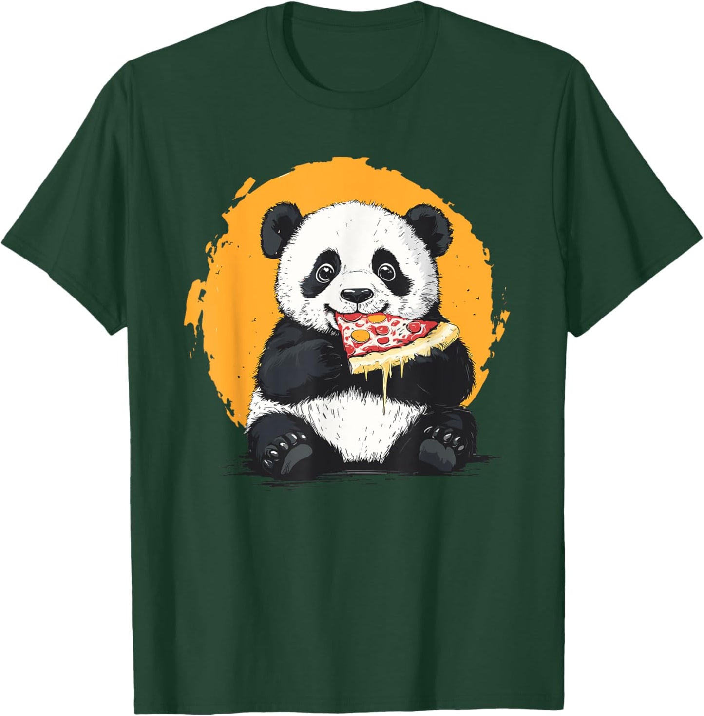 Panda eating pizza illustration for kids T-Shirt - T-Shirt | Forest