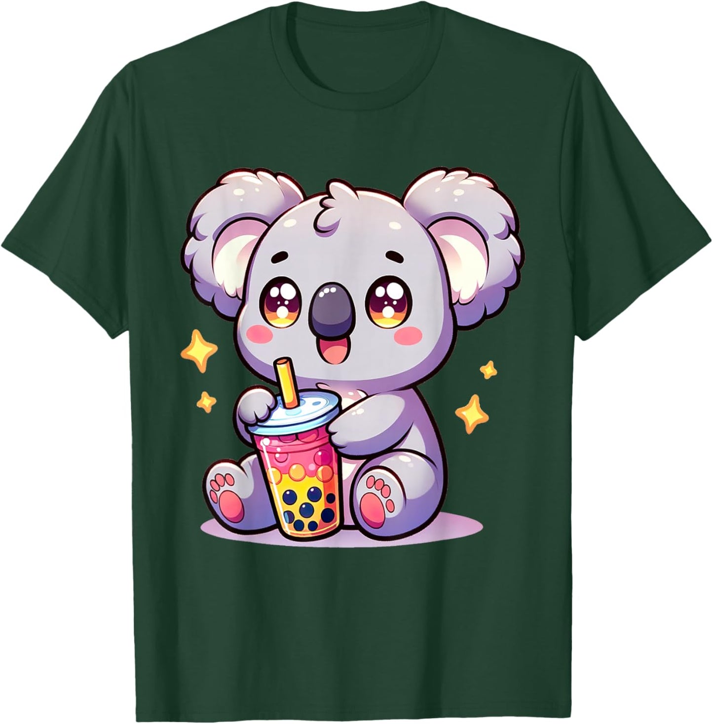 Koala Kawaii Bubble Tea Boba Milk Cute Anime T-Shirt - T-Shirt | Forest