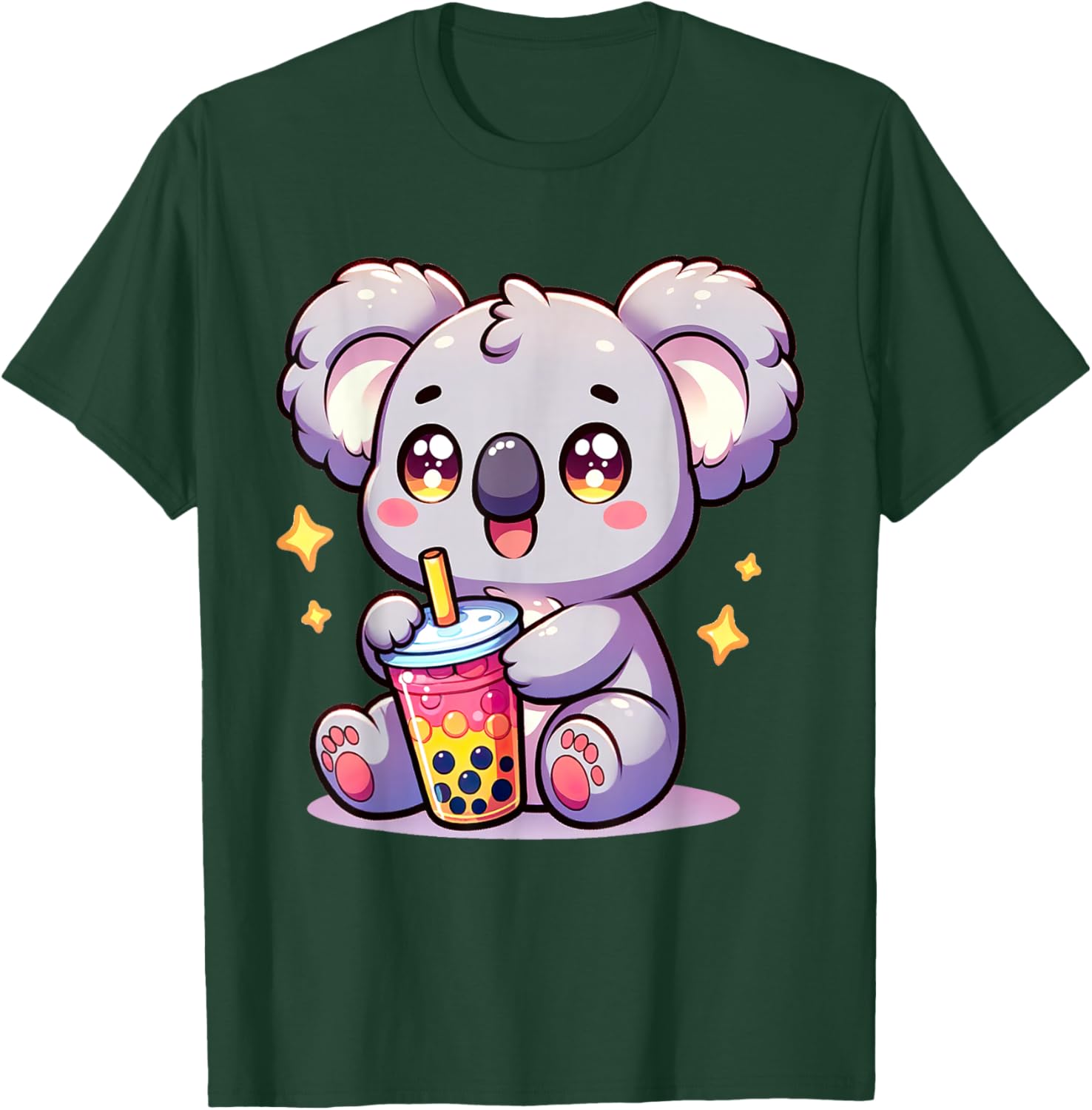 Koala Kawaii Bubble Tea Boba Milk Cute Anime T-Shirt - T-Shirt | Forest