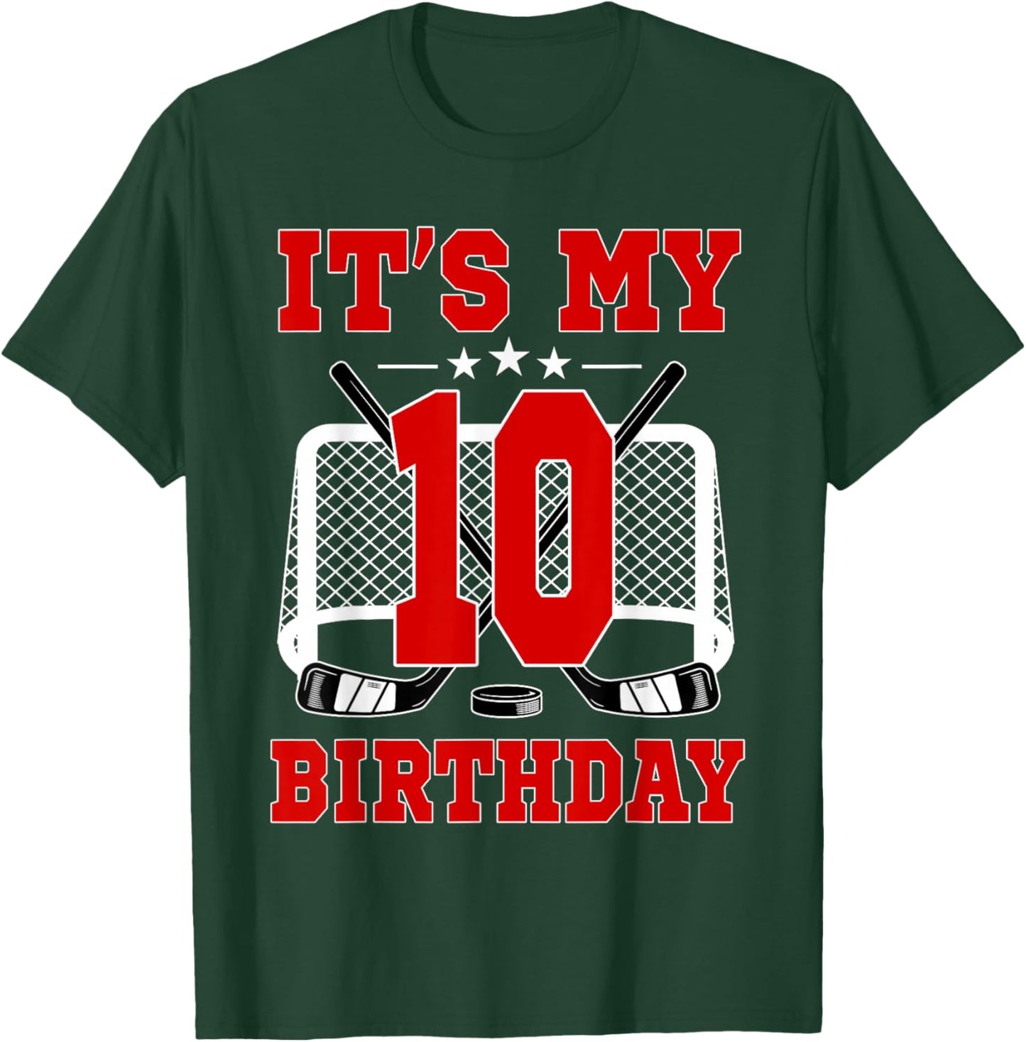 It's My 10th Birthday Girl Ice Hockey Theme 10 Year Old T-Shirt - T-Shirt | Forest
