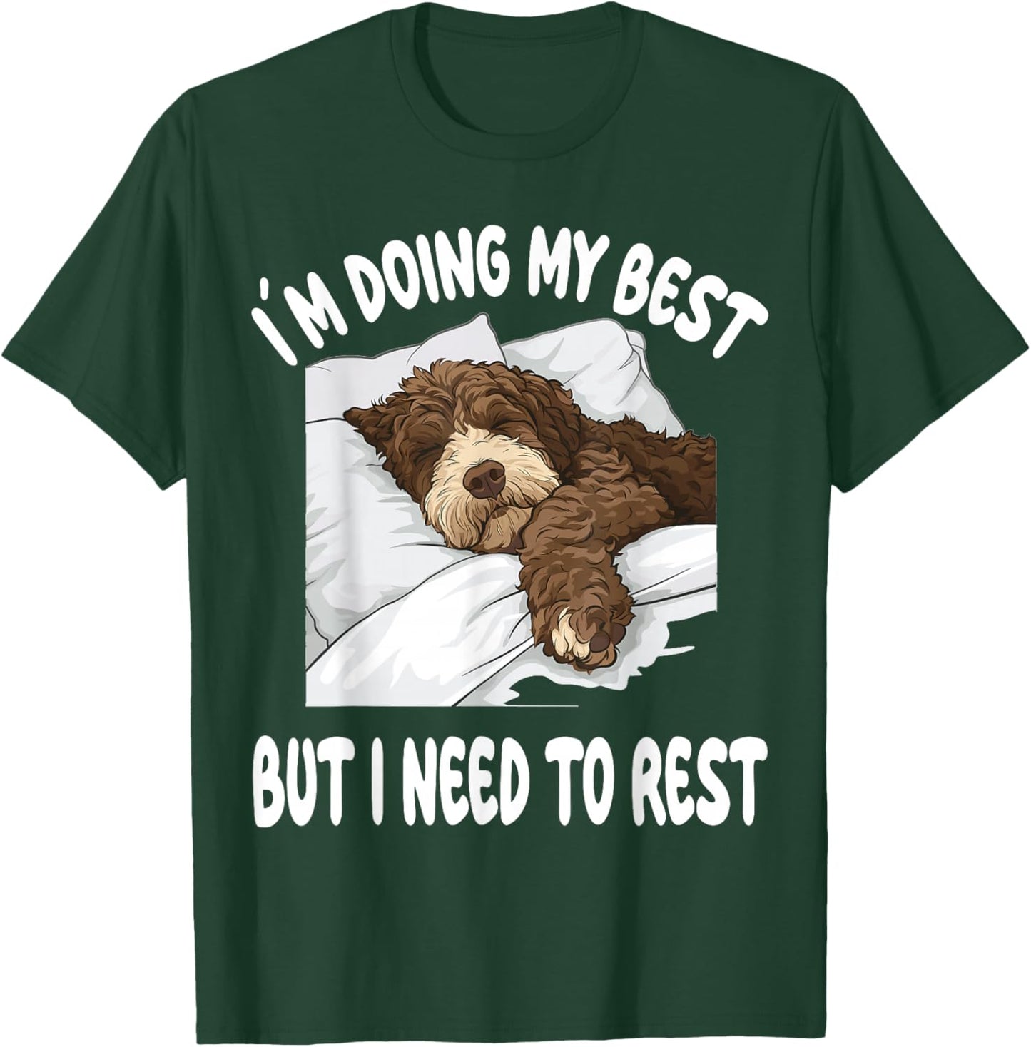 Bernedoodle Dog Pajamas Nightgown Sleeping Napping T-Shirt - T-Shirt | Forest