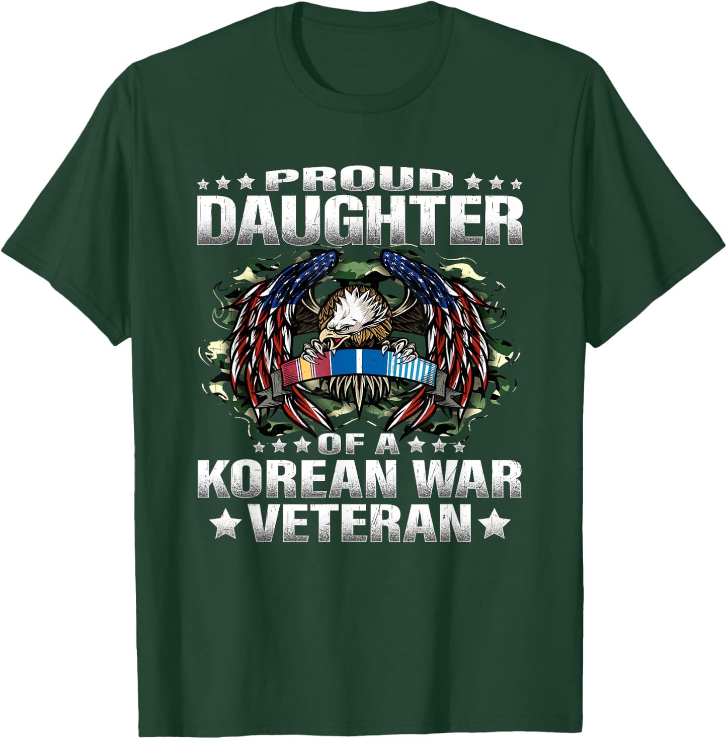 Proud Daughter Of A Korean War Veteran Military Vet's Child T-Shirt - T-Shirt | Forest