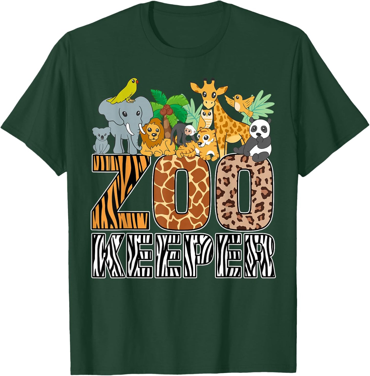 Zookeeper Costume Zebra Wild Print African Animal Keeper T-Shirt - T-Shirt | Forest