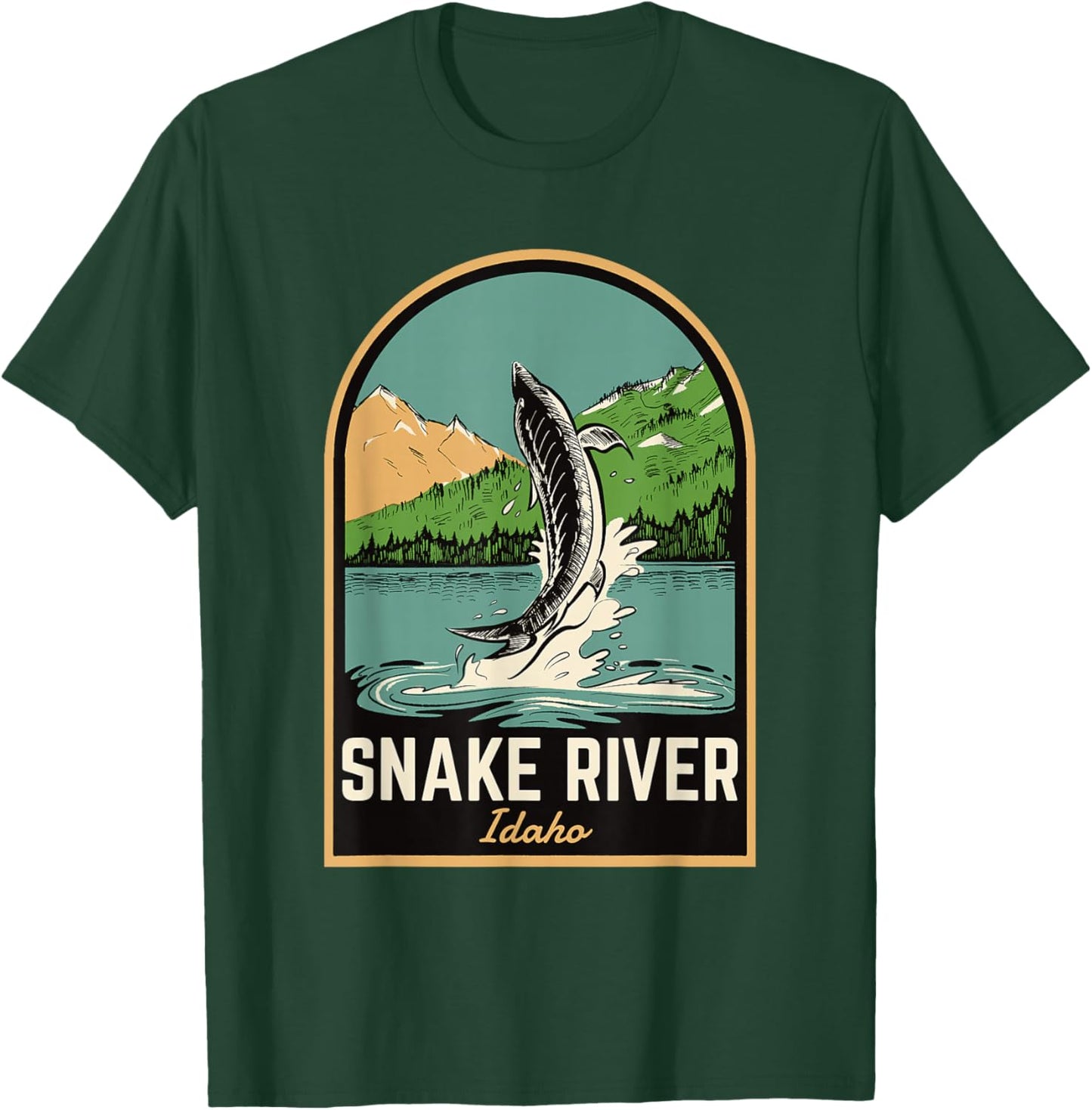 Snake River Sturgeon Fishing T-Shirt - T-Shirt | Forest
