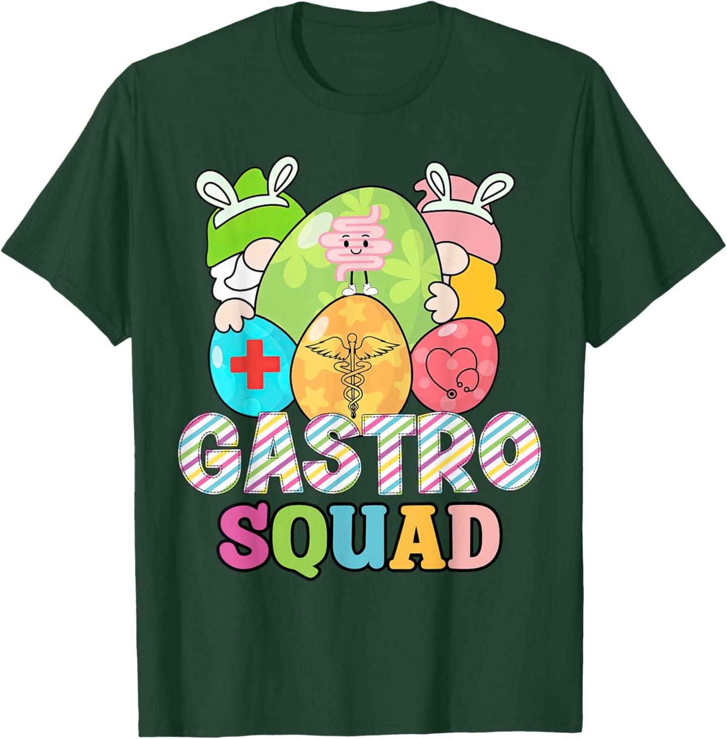 Gastro Squad Easter Endoscopy Nurse Gonmes Bunny Funny T-Shirt - T-Shirt | Forest