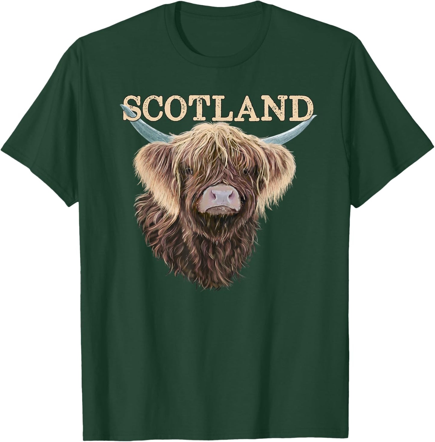 Scottish Highland Cow With Scotland Slogan T-Shirt - T-Shirt | Forest