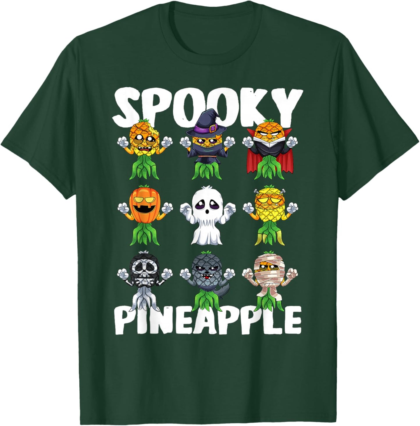 Spooky Pineapple Halloween Swinger Upside Down Pineapple T-Shirt - T-Shirt | Forest