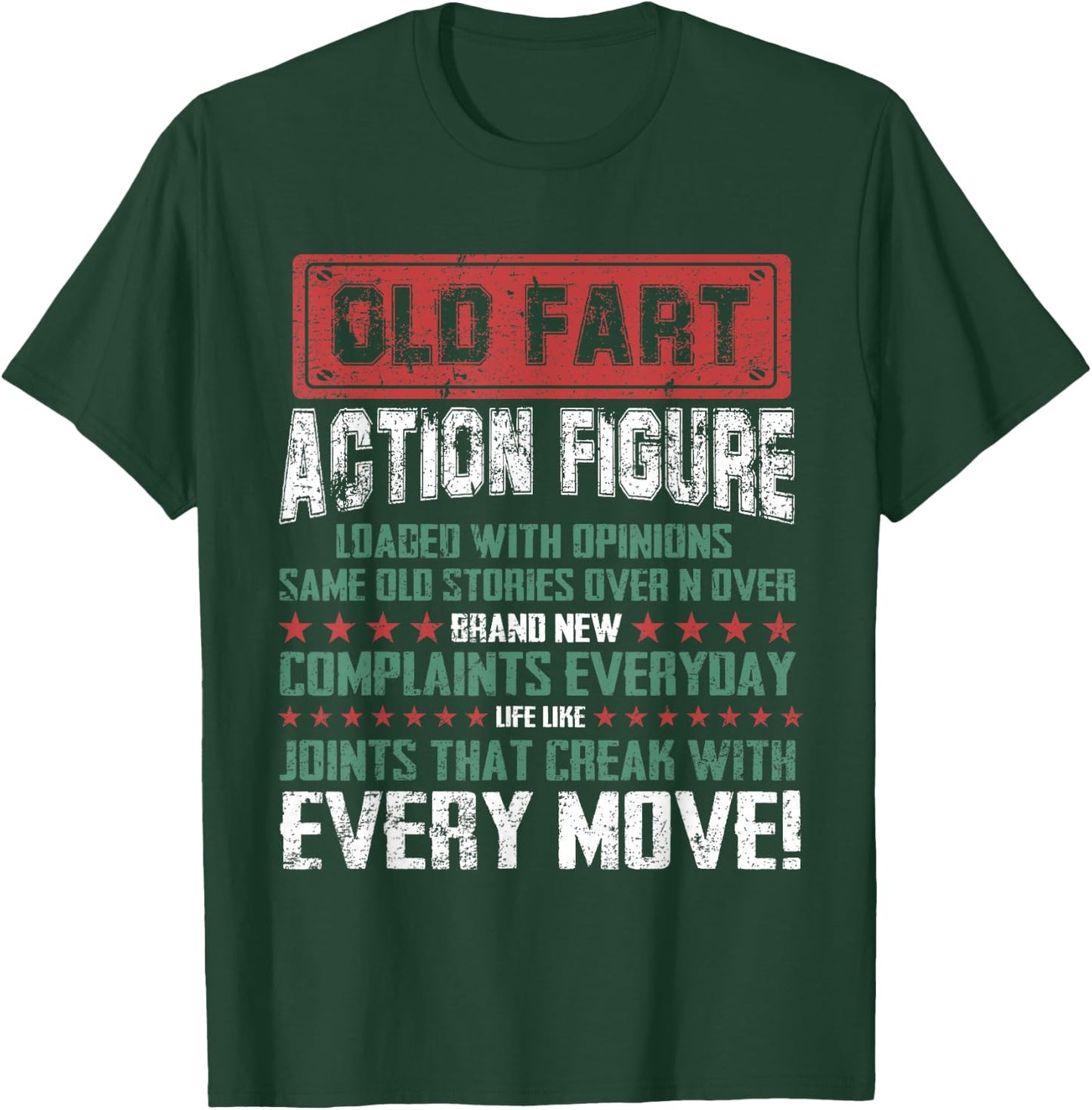 Old Fart Action Figure Vintage Distressed Retirement Gift T-Shirt - T-Shirt | Forest