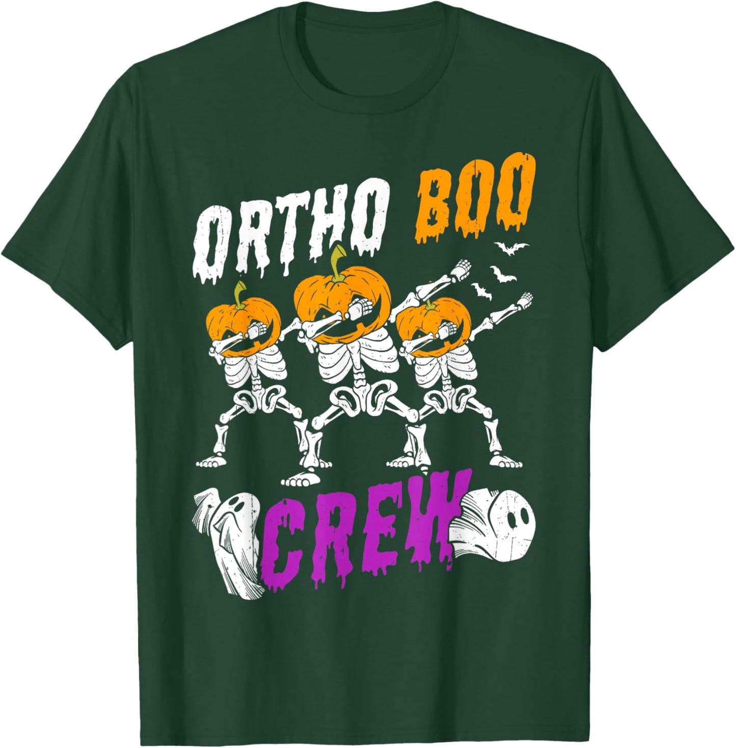 ORTHO BOO CREW Halloween Orthodontic Skeleton Scary Fan T-Shirt - T-Shirt | Forest