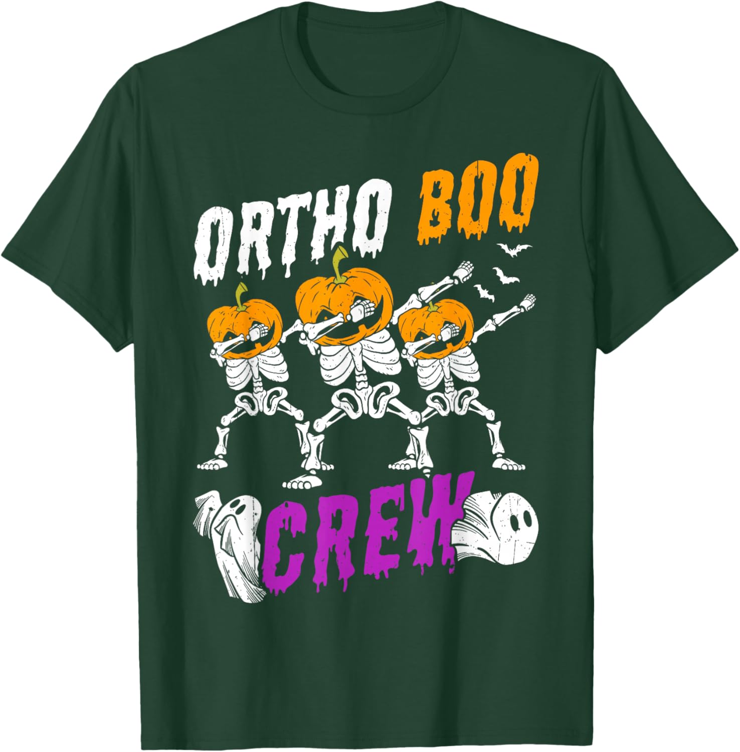 ORTHO BOO CREW Halloween Orthodontic Skeleton Scary Fan T-Shirt - T-Shirt | Forest