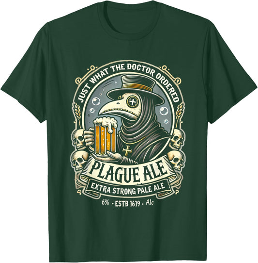 Plague Ale Gothic Occult Beer Parody Funny Plague Doctor T-Shirt - T-Shirt | Forest