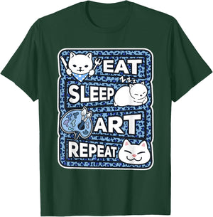 Eat Sleep Art Repeat Art Lover Outfit Artist Art Teacher Art T-Shirt - T-Shirt | Forest