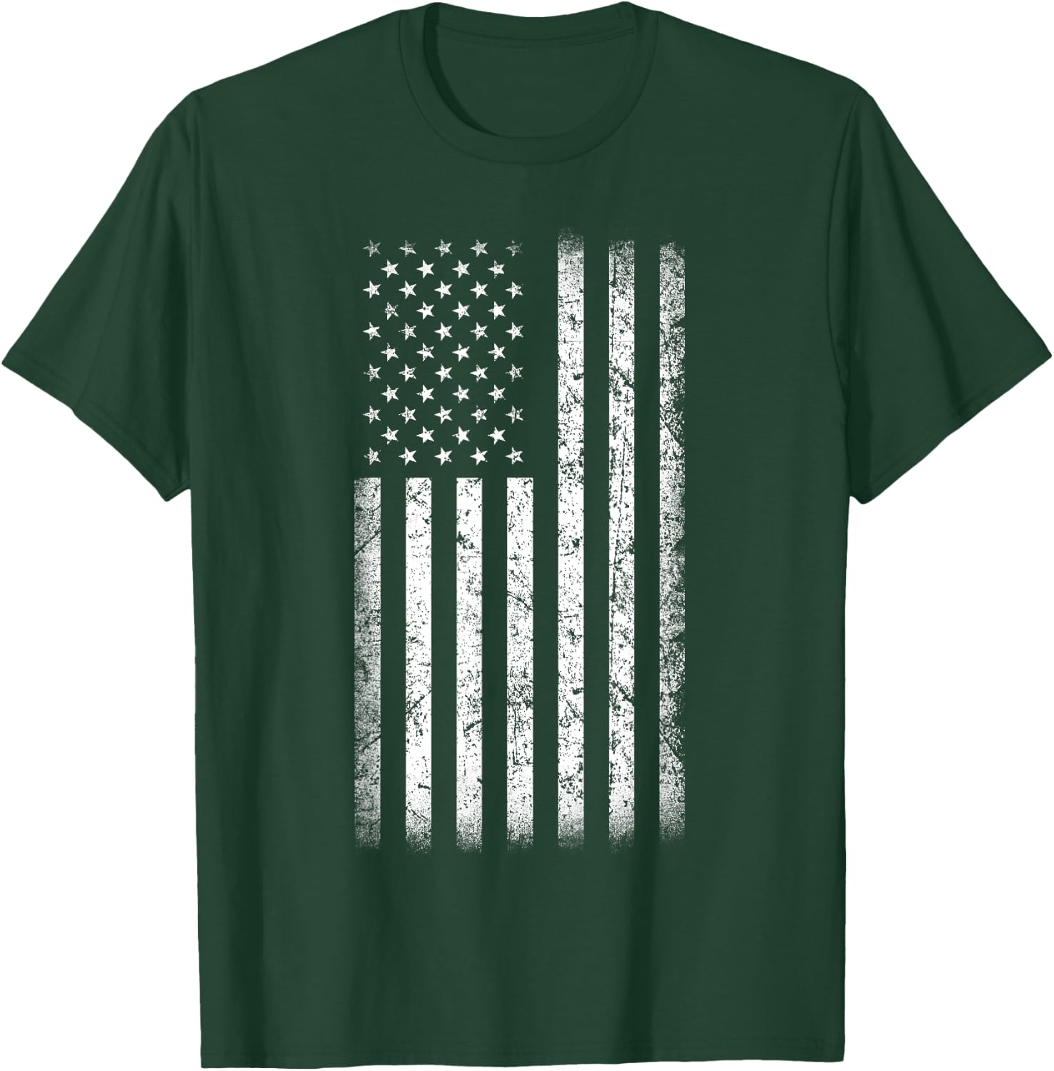 Black and White American Flag Vintage Style T-Shirt - T-Shirt | Forest