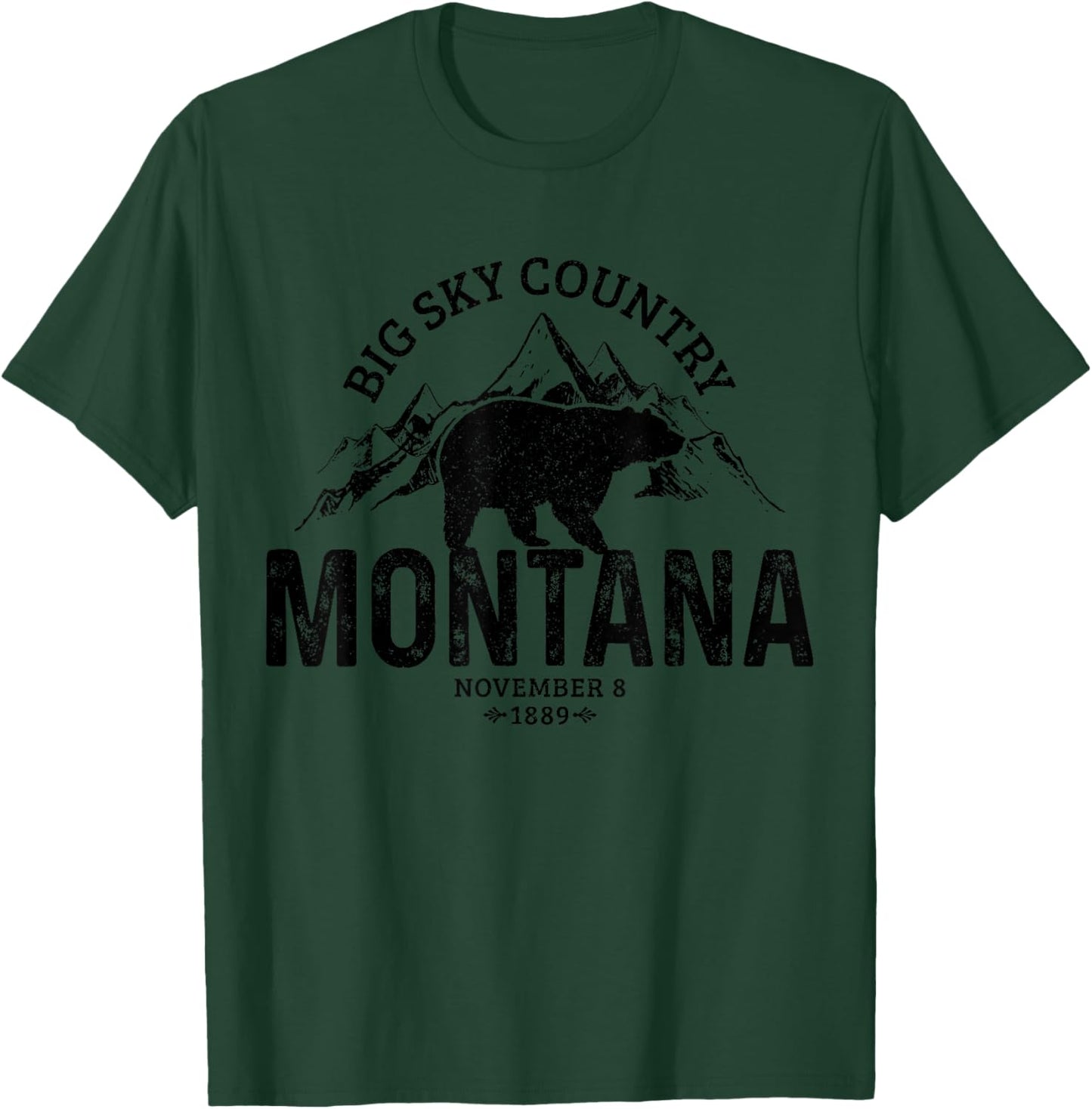Montana USA Vintage Grizzly Bear America Souvenir T-Shirt - T-Shirt | Forest