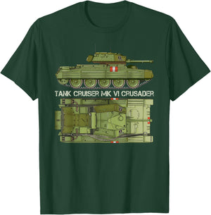 Tank Cruiser Mk VI Crusader British WW2 Diagram T-Shirt - T-Shirt | Forest