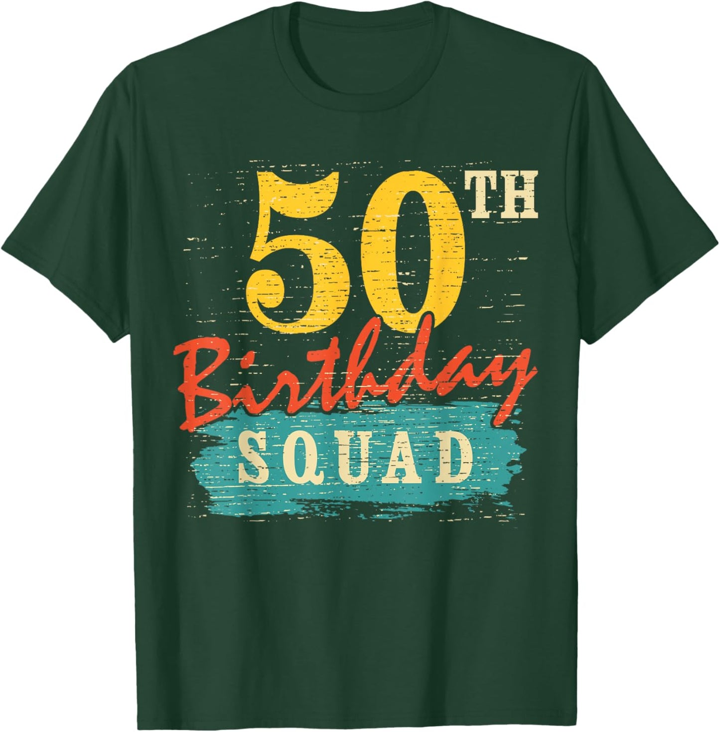 50 Year Old Birthday Squad Retro Style 50 Years Old T-Shirt - T-Shirt | Forest