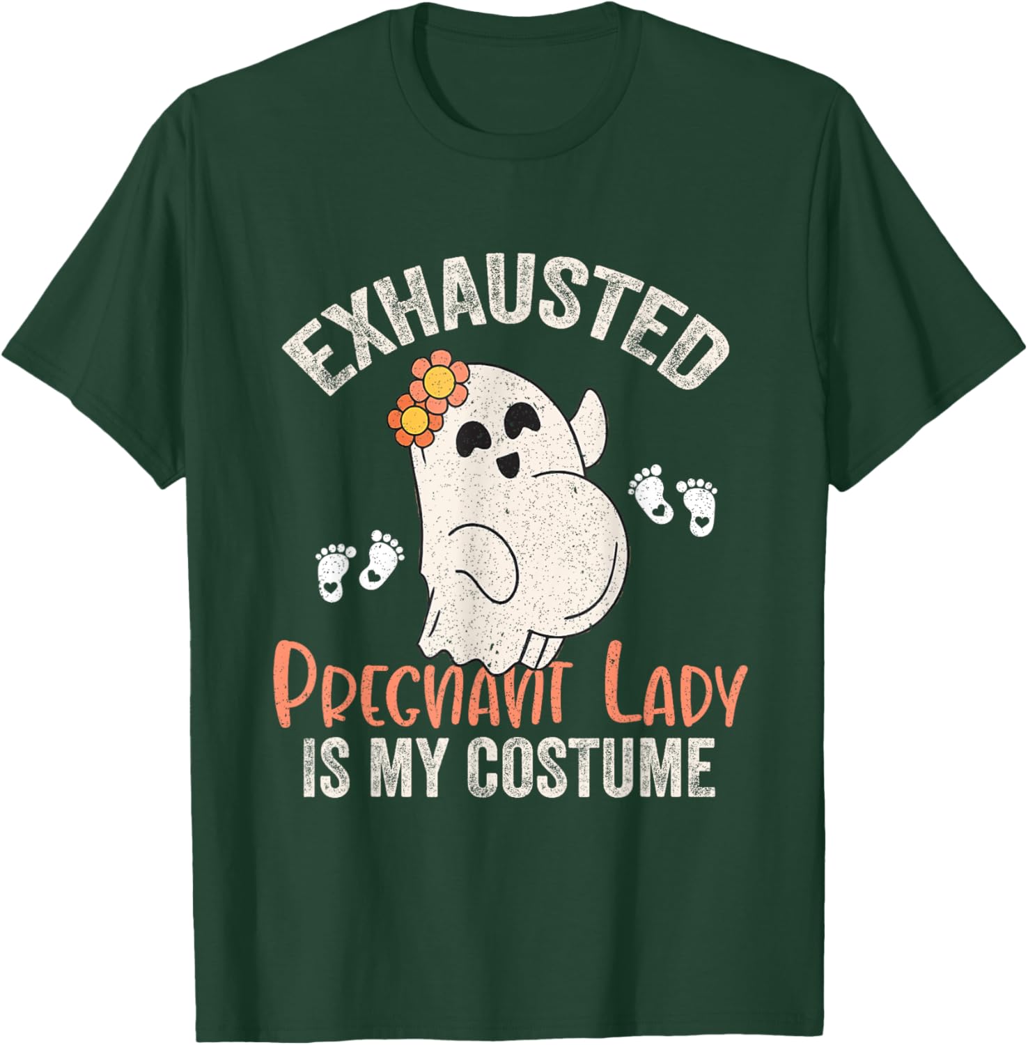 Exhausted Pregnant Lady Is My Costume Halloween Pregnancy T-Shirt - T-Shirt | Forest