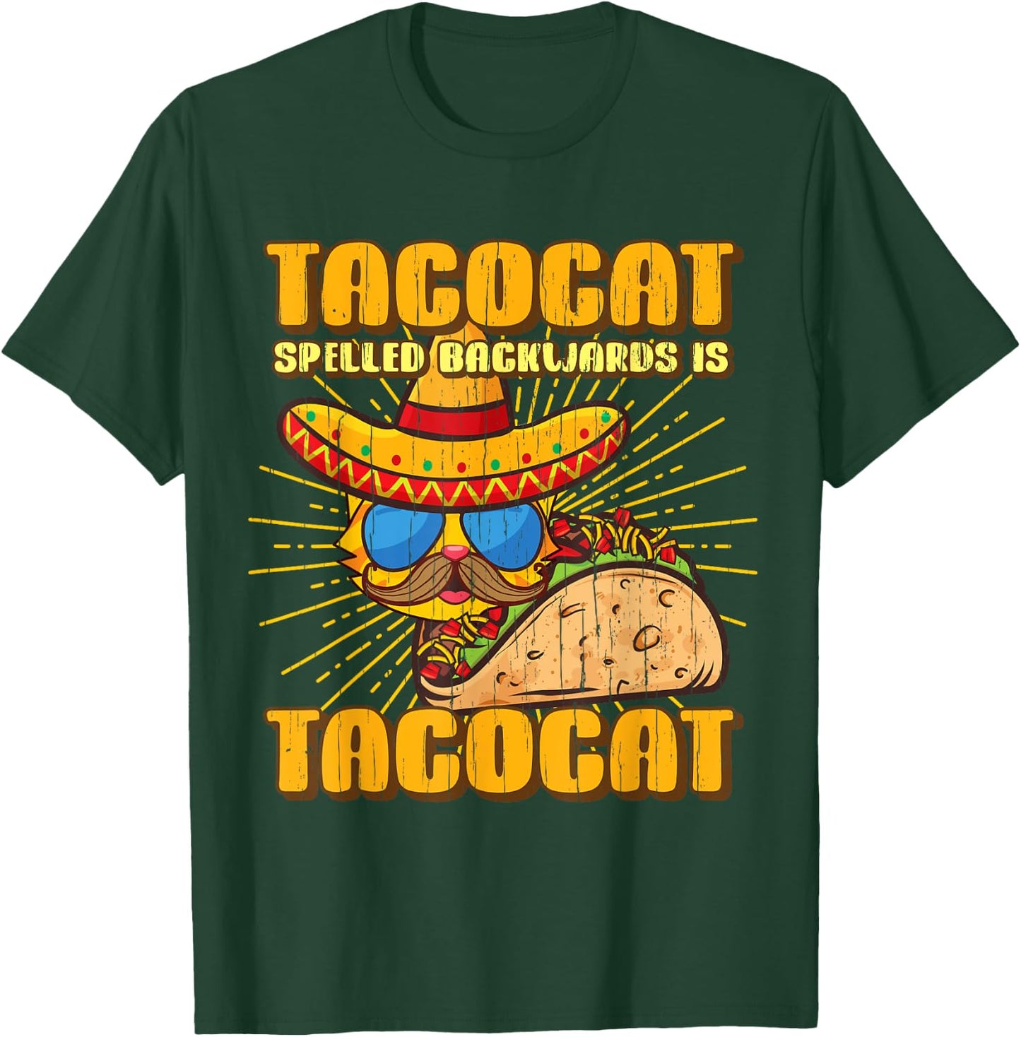 Tacocat Spelled Backwards Gift Cats and Taco Lover T-Shirt - T-Shirt | Forest
