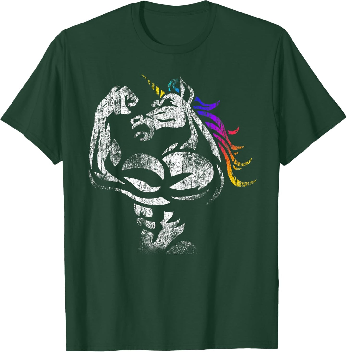 Muscle Unicorn Workout Fathers Day Gift Weightlifting Gym T-Shirt - T-Shirt | Forest