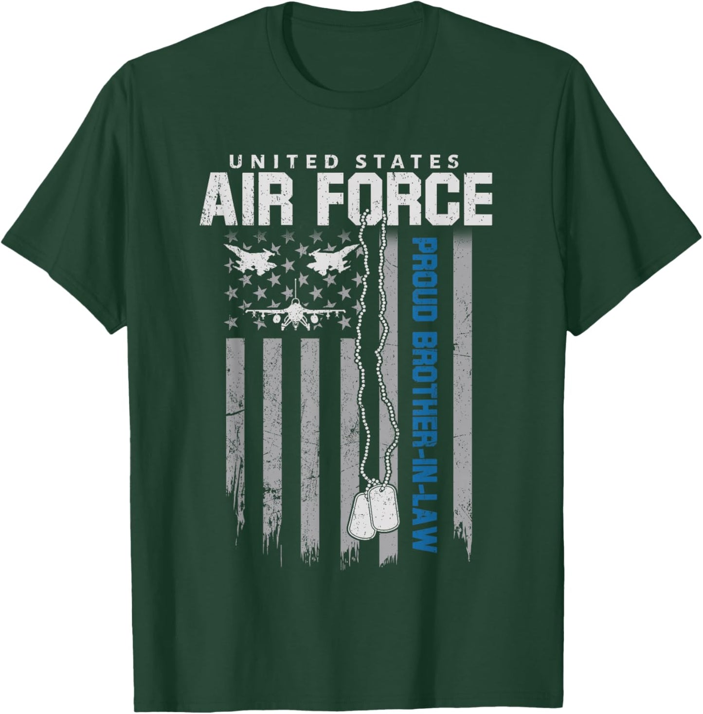 US Air Force Proud Brother-in-Law Flag USAF Family Matching T-Shirt - T-Shirt | Forest