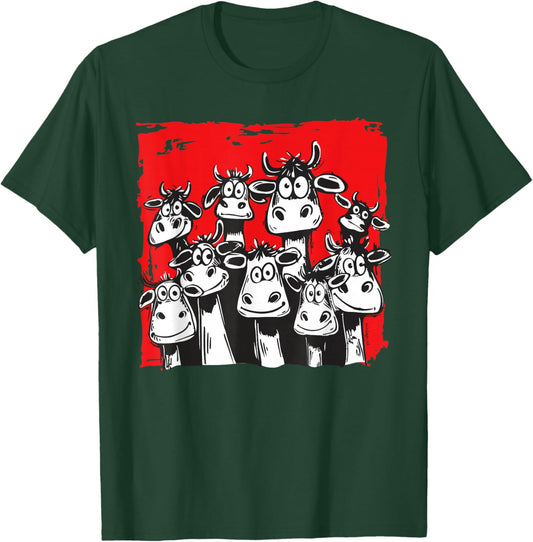 Kuhliebe Lustige Kuhillustration Lustige Kuhgesichter T-Shirt - T-Shirt | Forest