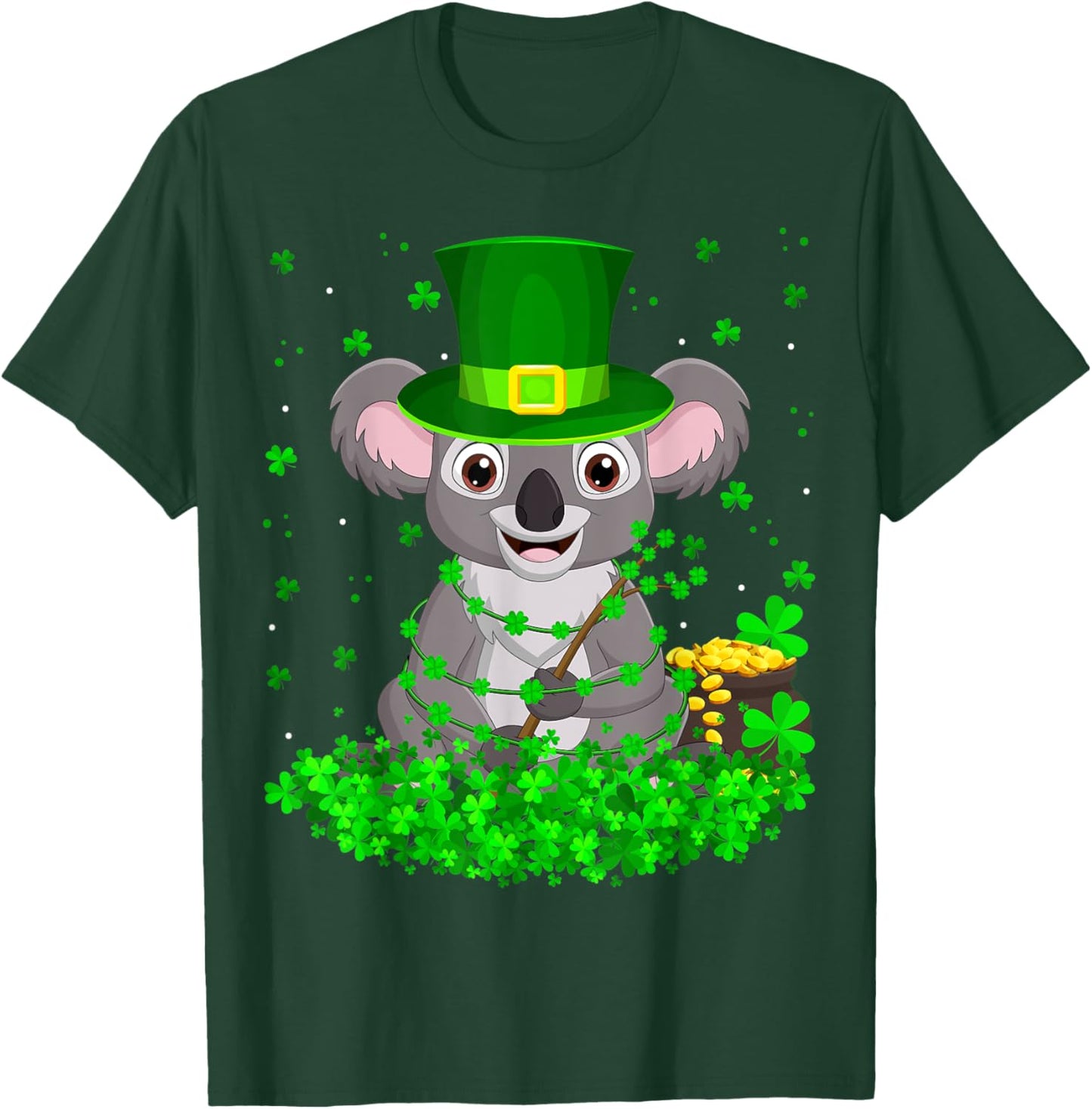 Irish Shamrock Leprechaun Koala St. Patrick's Day T-Shirt - T-Shirt | Forest