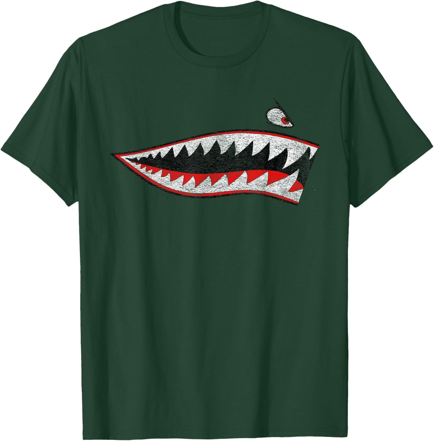 Shark Teeth Nose Art Warhawk P-40 A-10 Warthog War Plane T-Shirt - T-Shirt | Forest
